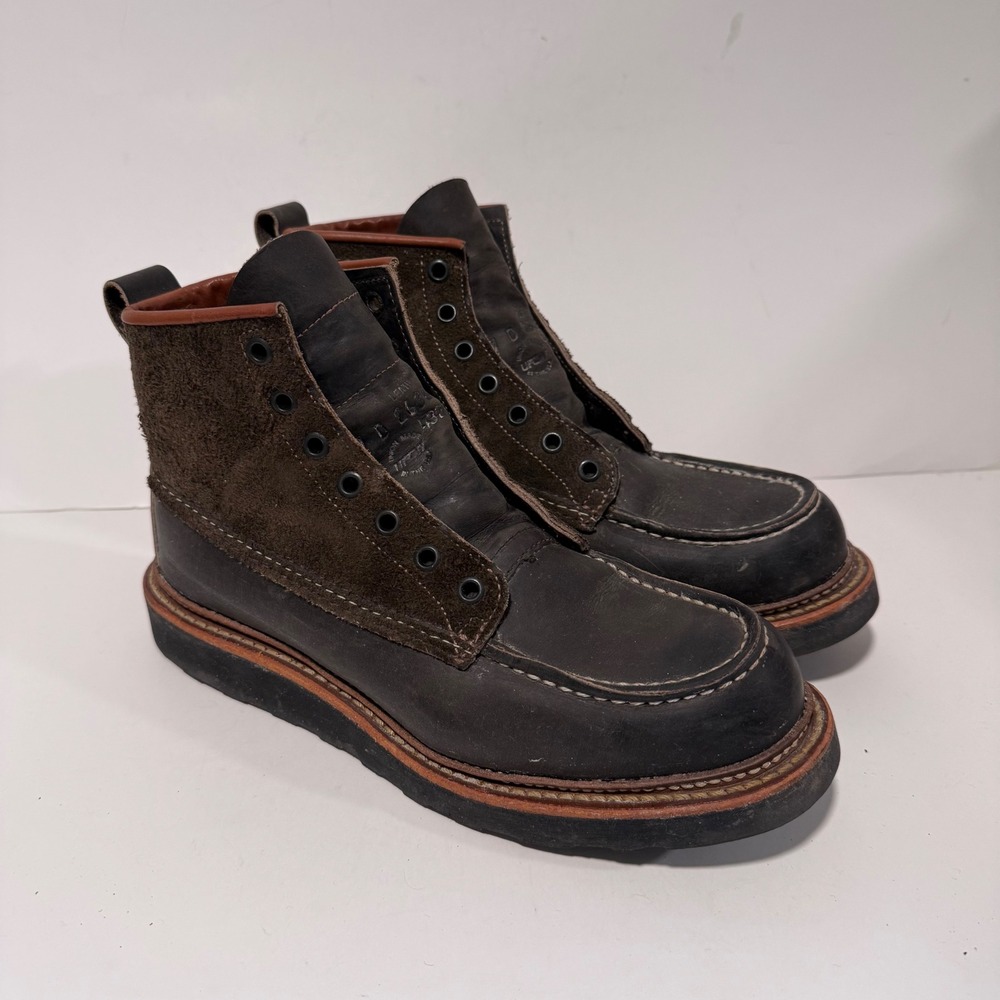 Red Wing Mens Irish Setter Sport Boots 7D Brown Good Leather Suede Moc Toe 9851